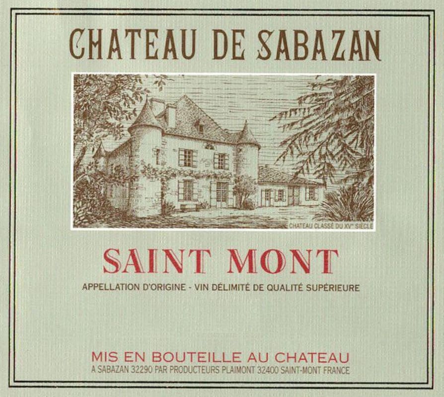 Producteurs Plaimont Chateau de Sabazan 2012 Front Label