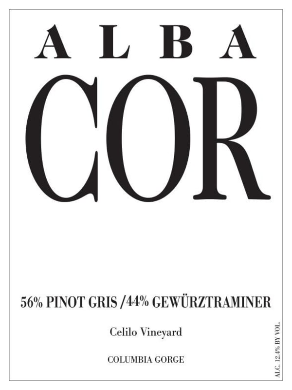 COR Cellars Alba Cor Celilo Vineyard Gewurztraminer Pinot Gris 2014 Front Label