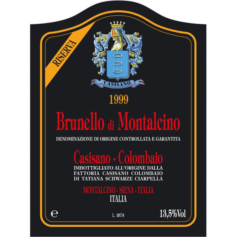 Casisano Brunello di Montalcino Riserva (5 Liter Bottle) 1999 Front Label