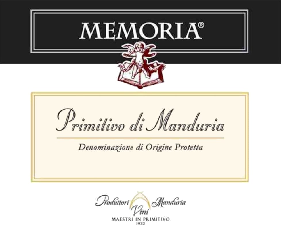 Produttori Vini Manduria Primitivo di Manduria Memoria 2015 Front Label