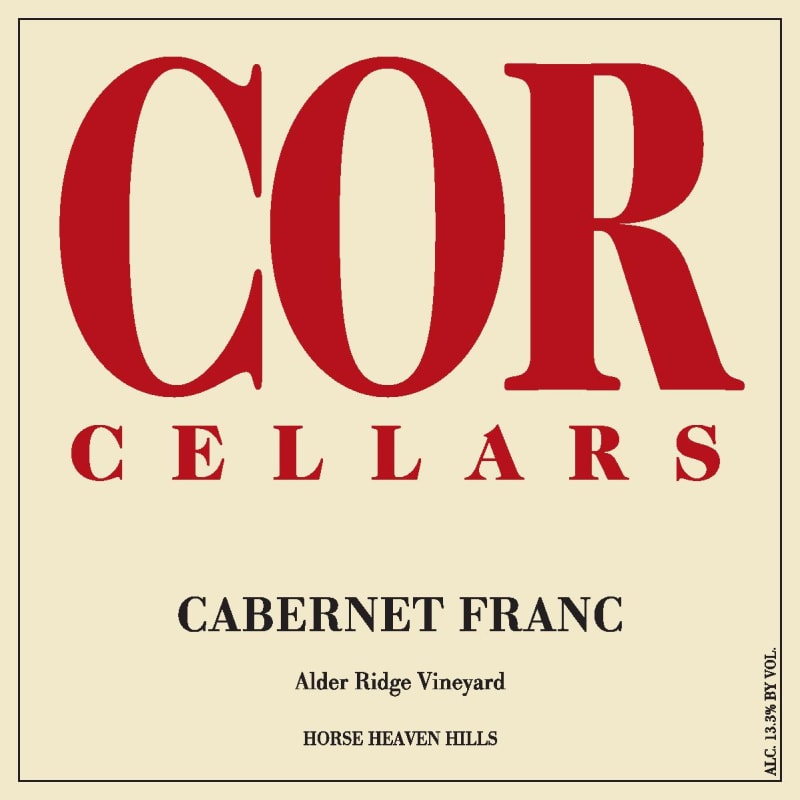 COR Cellars Alder Ridge Vineyard Cabernet Franc 2013 Front Label
