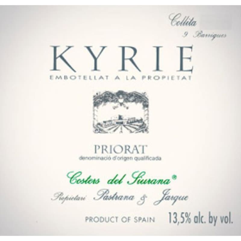 Costers del Siurana Kyrie Blanco 2000 Front Label