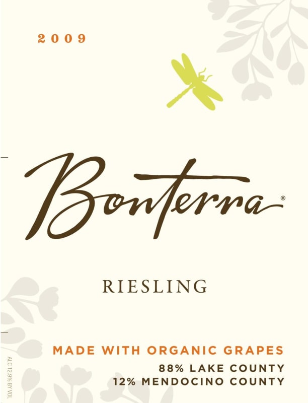 Bonterra Riesling 2009 Front Label