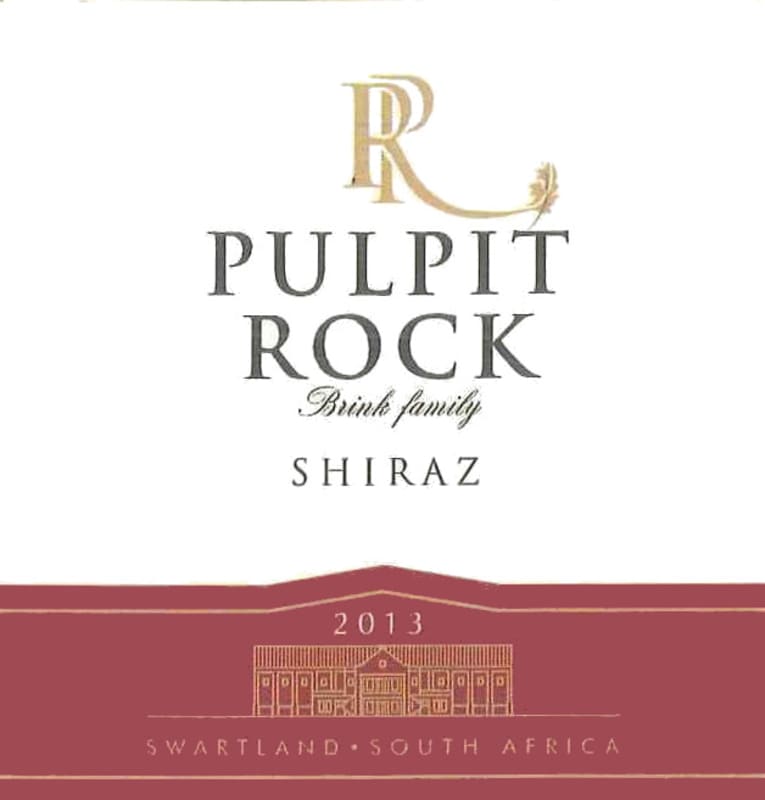 Pulpit Rock Winery Shiraz 2013 Front Label