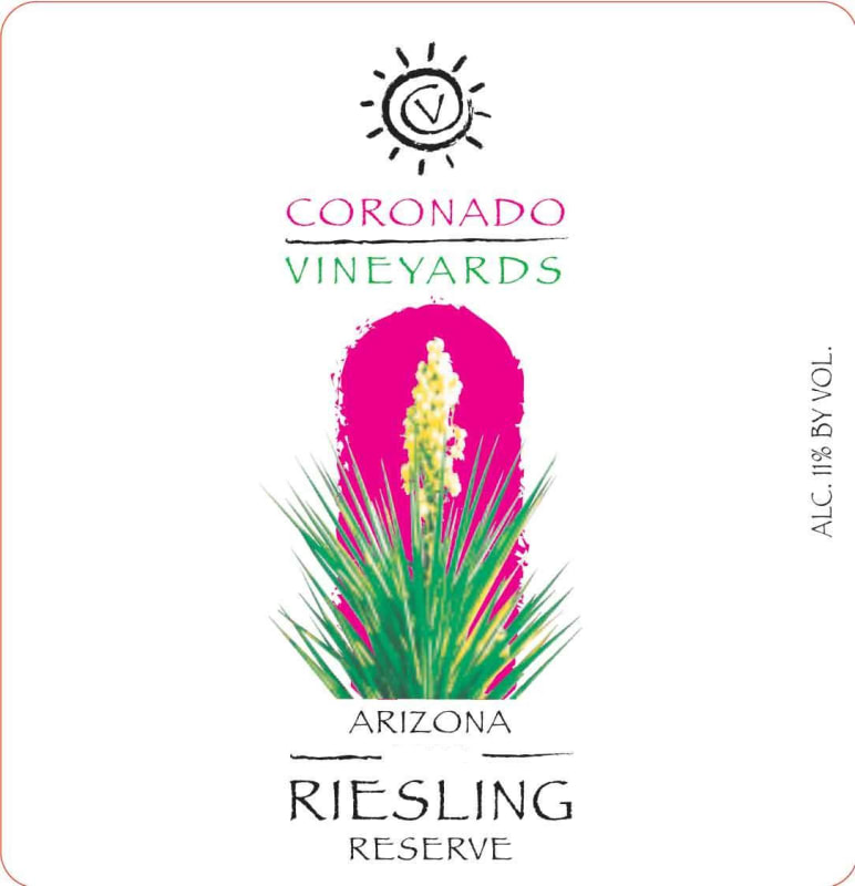 Coronado Vineyards Reserve Riesling 2015 Front Label