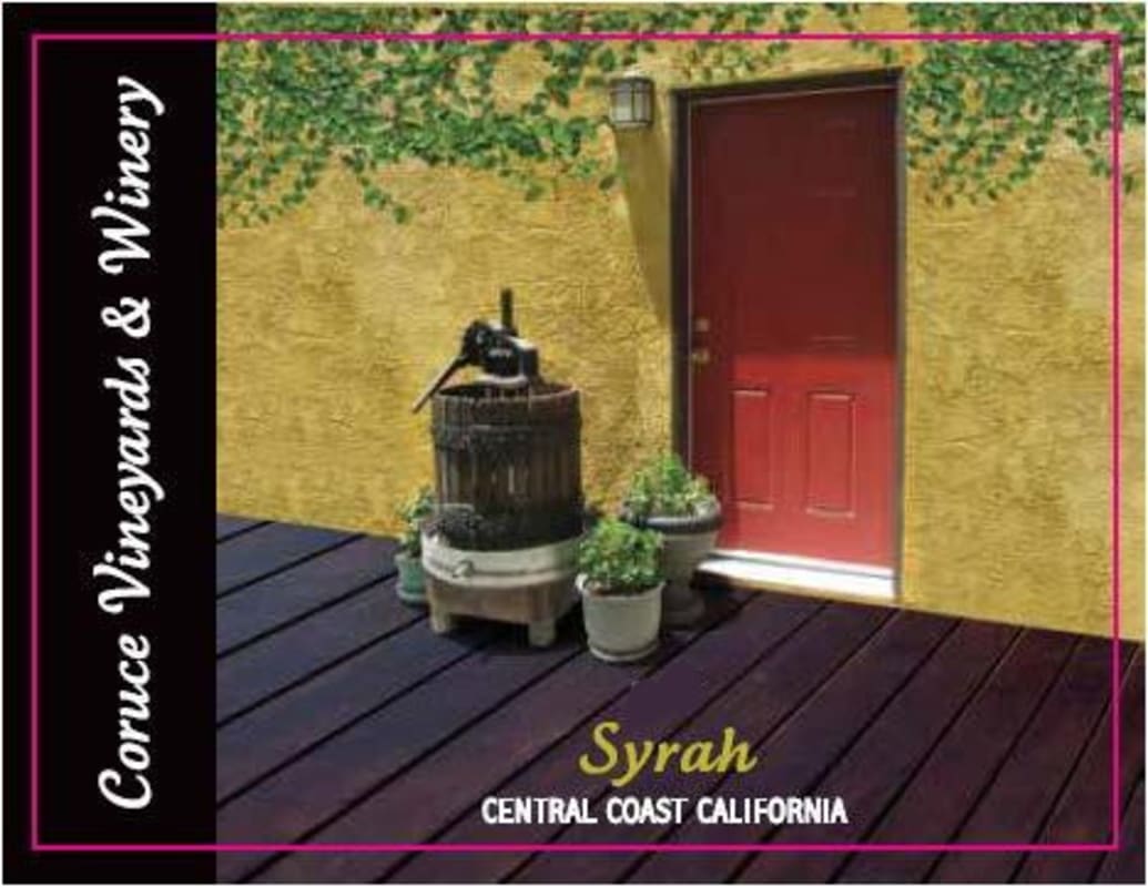 Coruce Vineyards and Winery Syrah 2012 Front Label