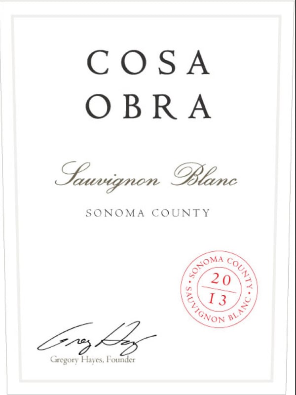 Cosa Obra Sauvignon Blanc 2013 Front Label