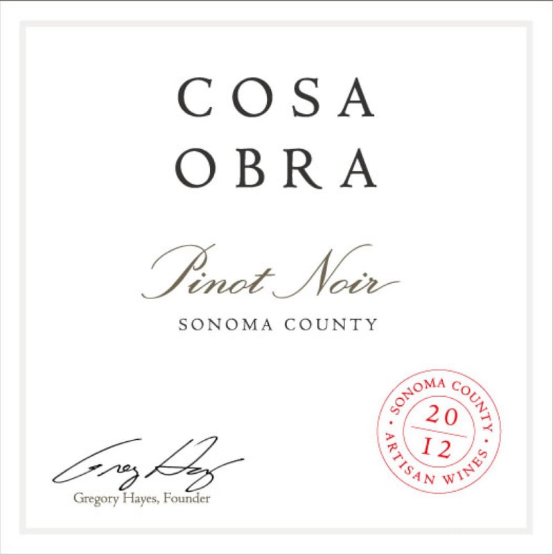 Cosa Obra Pinot Noir 2012 Front Label