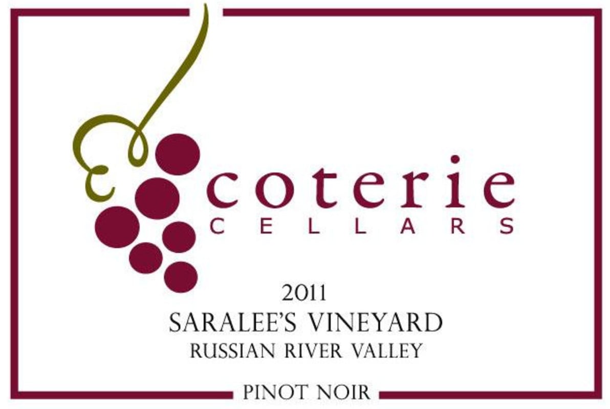 Coterie Cellars Saralee Pinot Noir 2011 Front Label