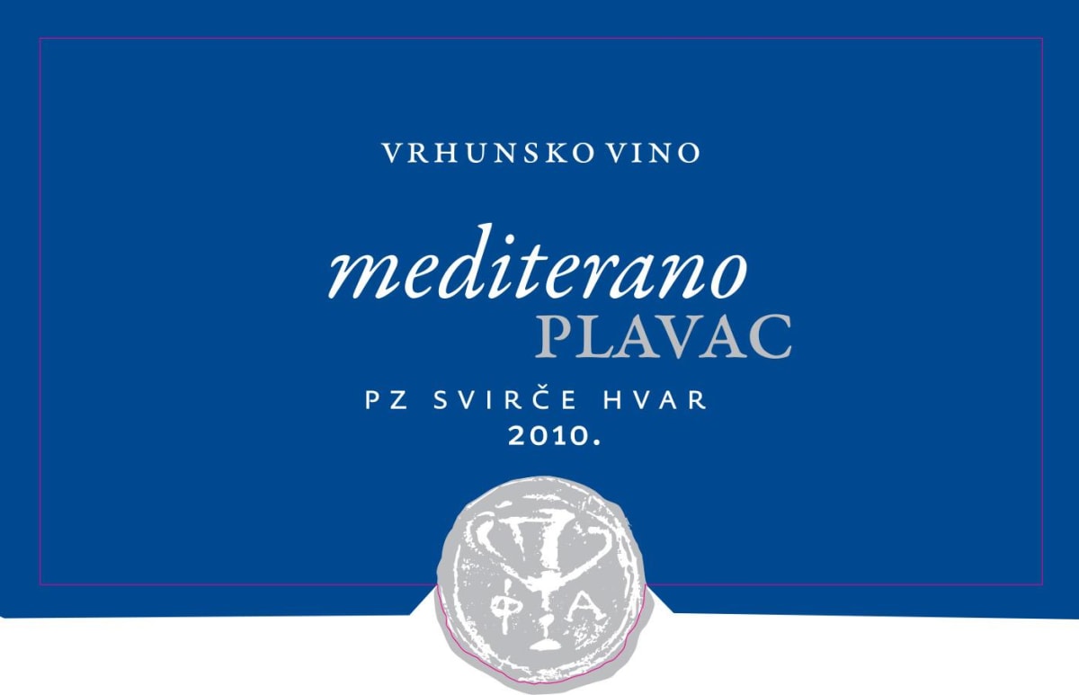PZ Svirce Mediterano Plavac 2010 Front Label