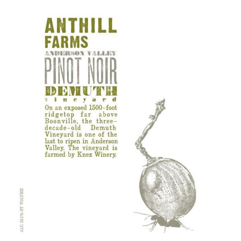 Anthill Farms Demuth Vineyard Pinot Noir 2015 Front Label