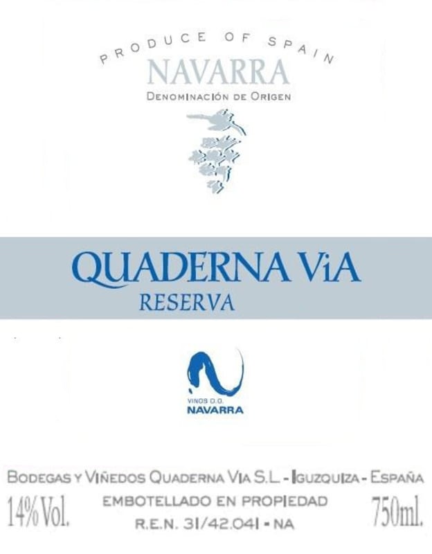 Quaderna Via Reserva 2010 Front Label