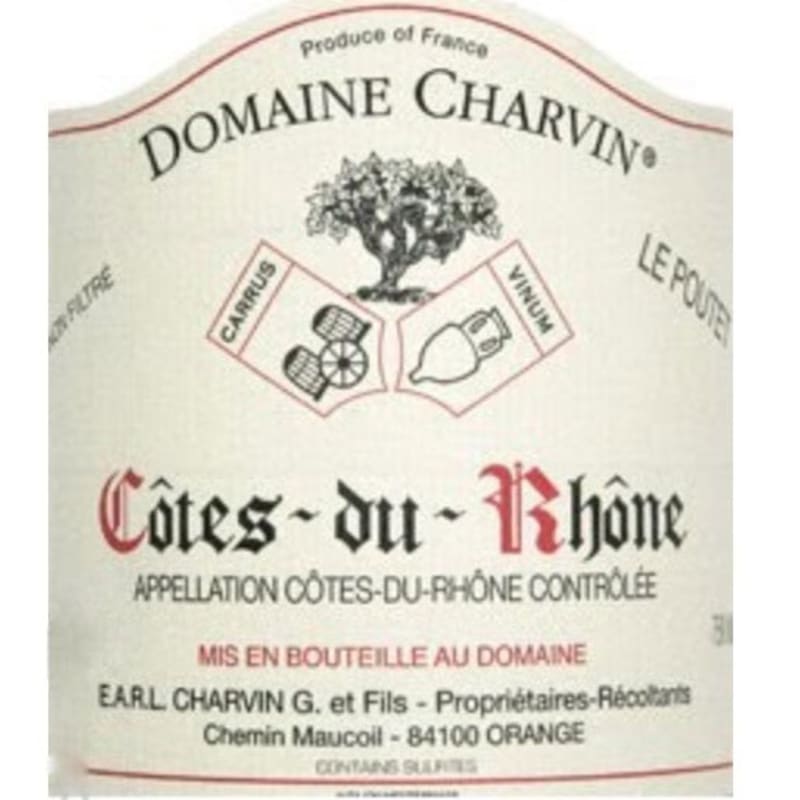 Domaine Charvin Cotes-du-Rhone Le Poutet 2014 Front Label