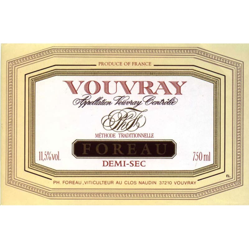 Philippe Foreau Vouvray Demi-Sec 2015 Front Label