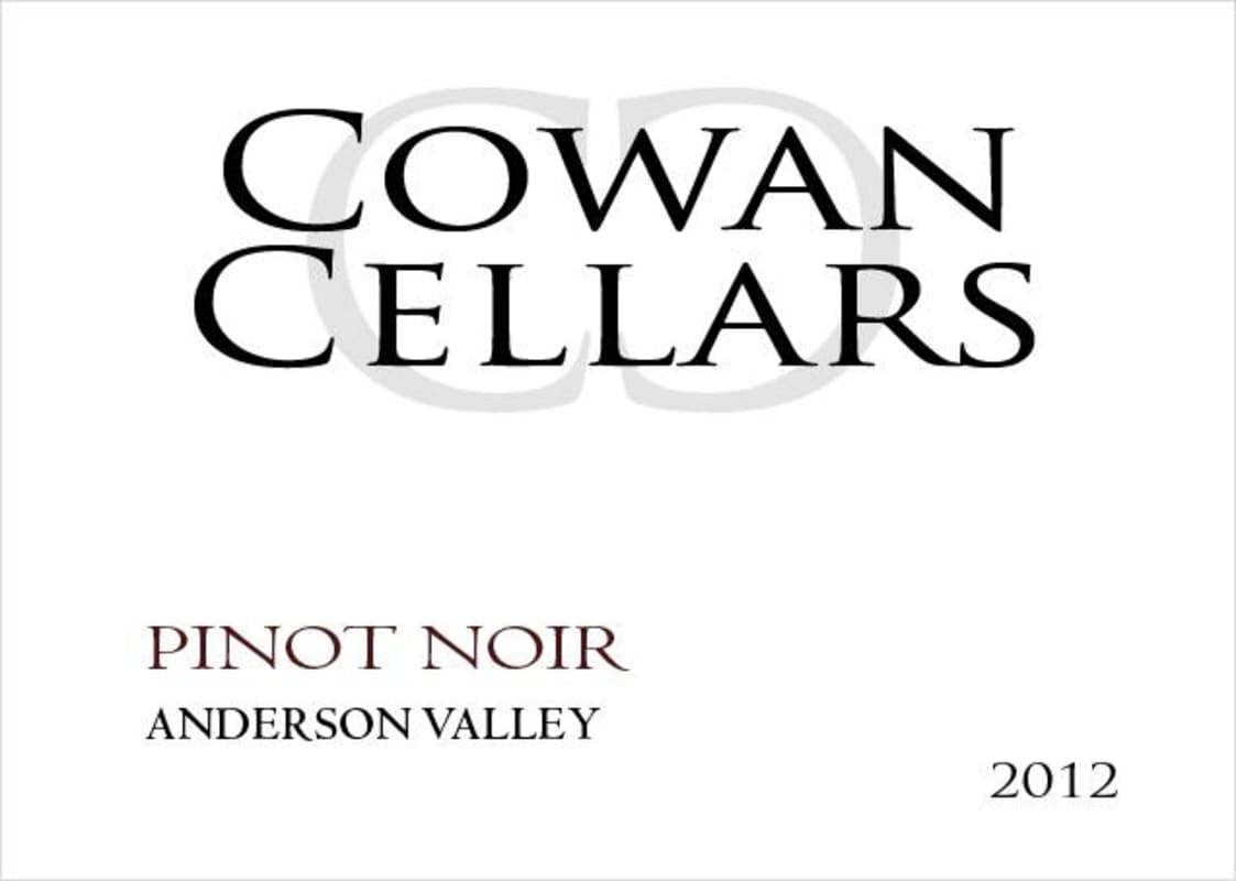 Cowan Cellars Pinot Noir 2012 Front Label