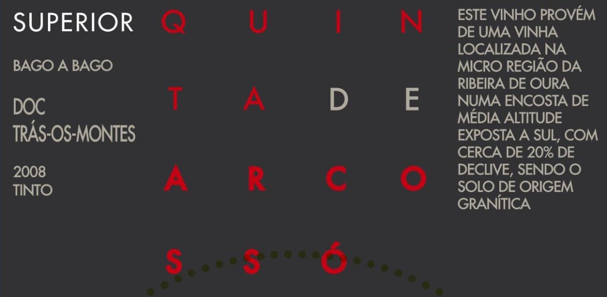 Quinta de Arcosso Bago a Bago Superior 2008 Front Label