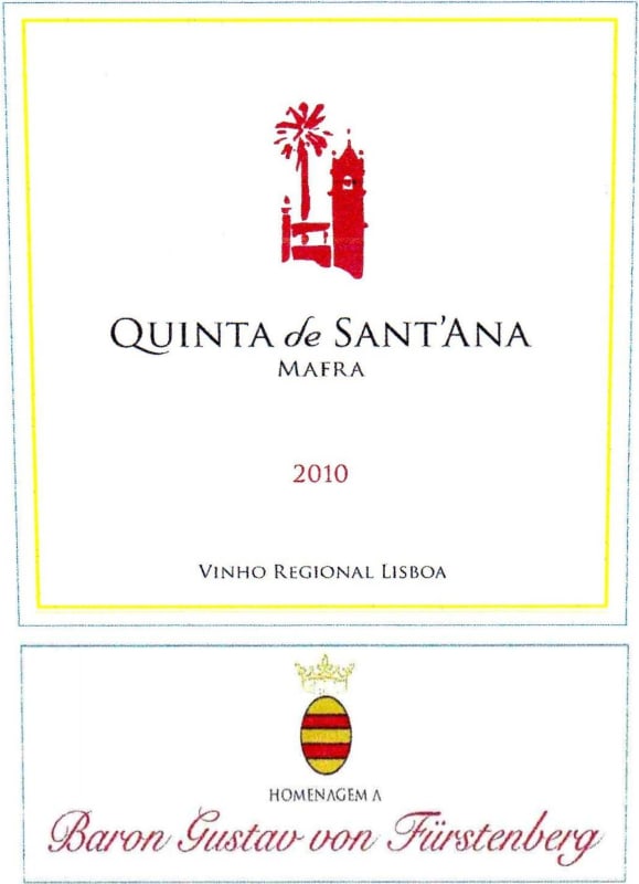 Quinta de Sant'Ana Baron Gustav von Furstenberg 2010 Front Label