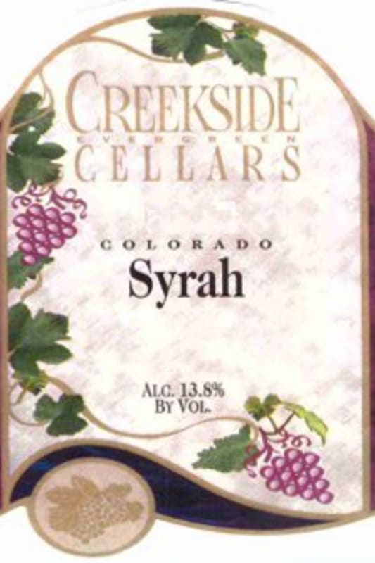 Creekside Cellars Syrah 2010 Front Label