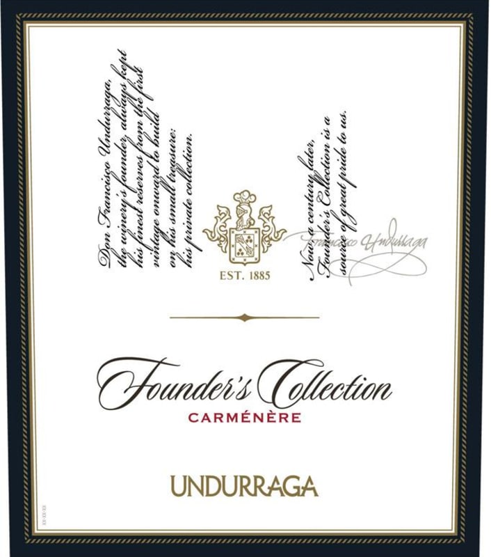 Undurraga Founder's Collection Carmenere 2014 Front Label