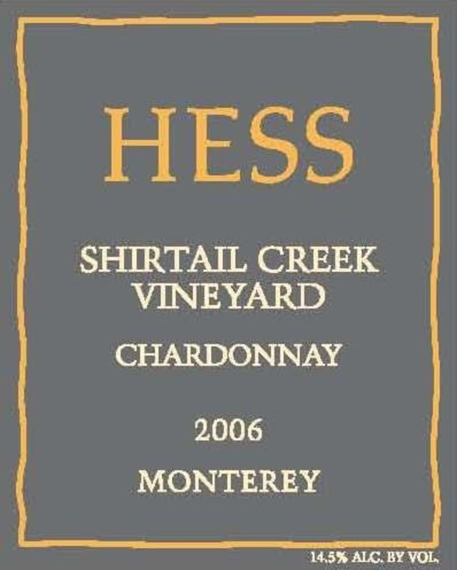Hess Shirtail Creek Vineyard Chardonnay 2006 Front Label