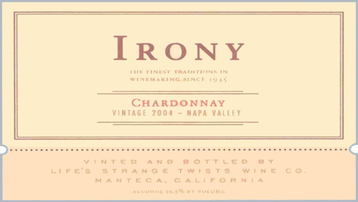 Irony Napa Valley Chardonnay 2004 Front Label