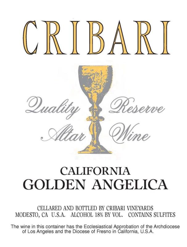 Cribari Vineyards Golden Angelica Front Label