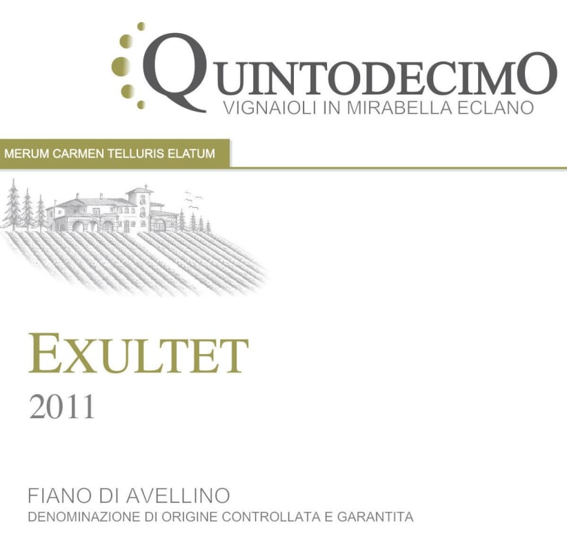 Quintodecimo Fiano di Avellino Exultet 2011 Front Label
