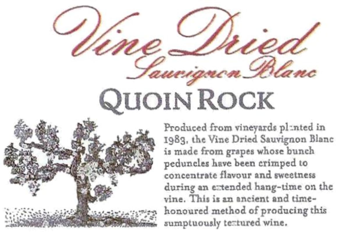 Quoin Rock Winery Vine Dried Sauvignon Blanc 2013 Front Label