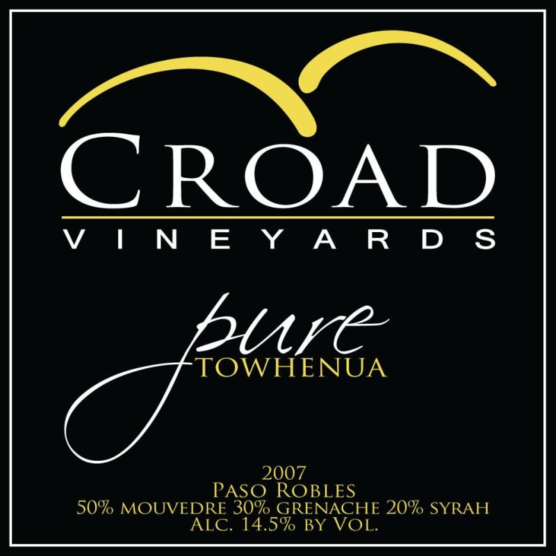 Croad Vineyards Towhenua Pure 2007 Front Label