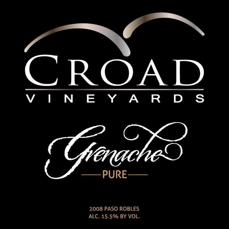 Croad Vineyards Grenache Pure 2008 Front Label