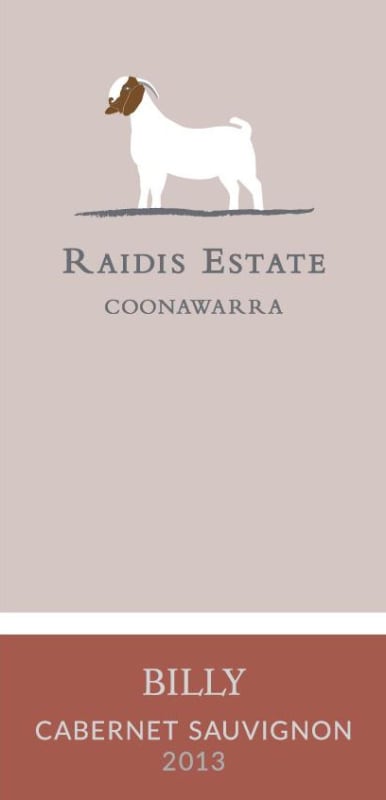 Raidis Estate Billy Cabernet Sauvignon 2013 Front Label