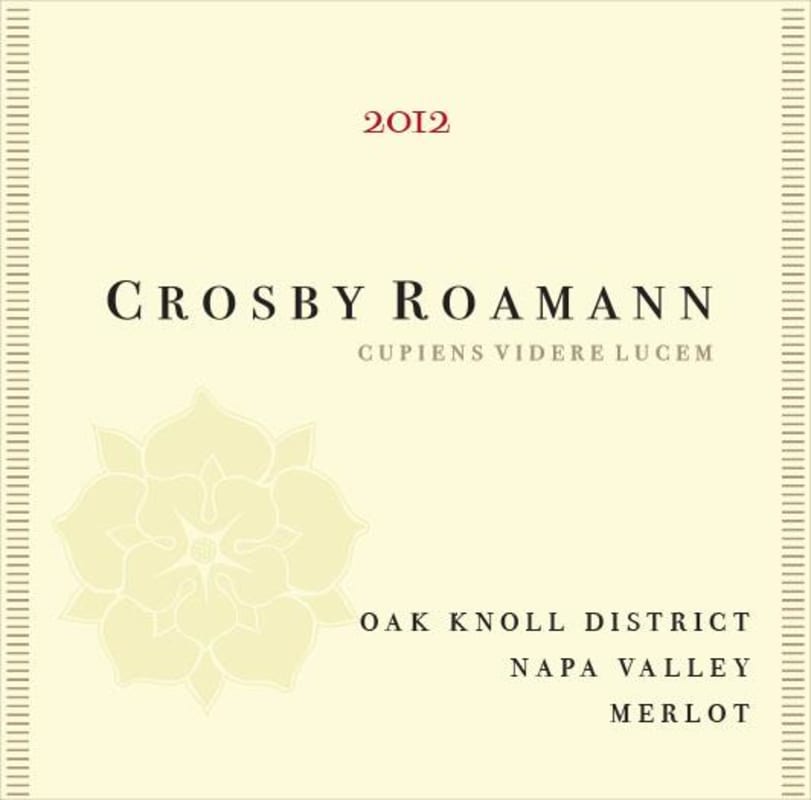 Crosby Roamann Merlot 2012 Front Label
