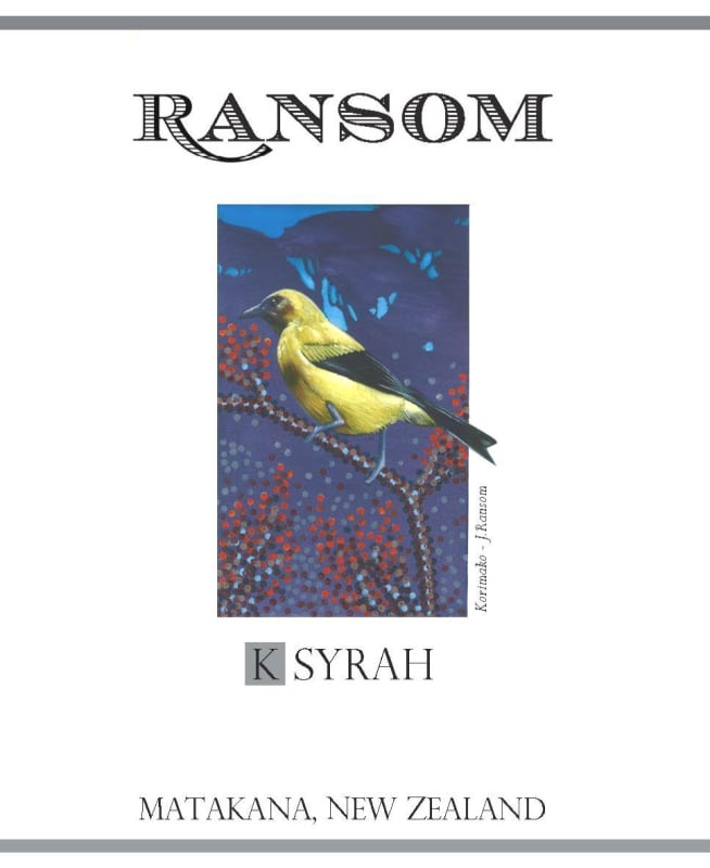 Ransom Wines K Syrah 2010 Front Label