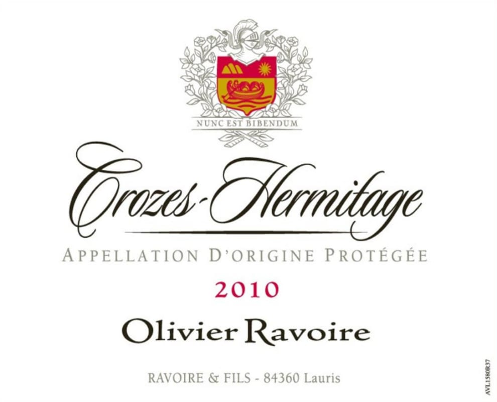 Ravoire & Fils Crozes-Hermitage 2010 Front Label