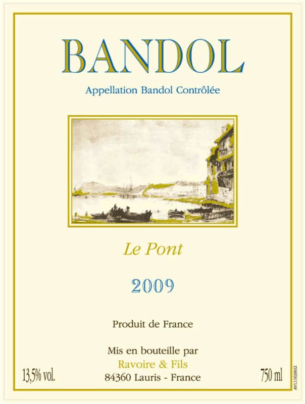 Ravoire & Fils Bandol Le Pont 2009 Front Label
