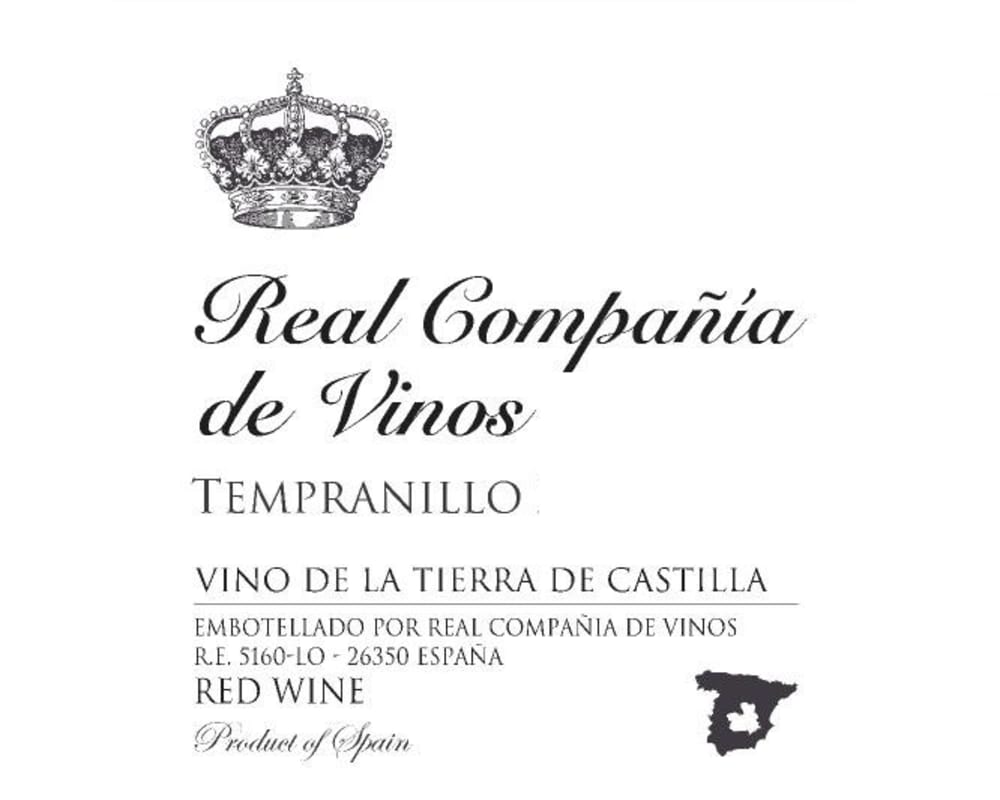 Real Compania de Vinos Vino de la Tierra Tempranillo 2012 Front Label