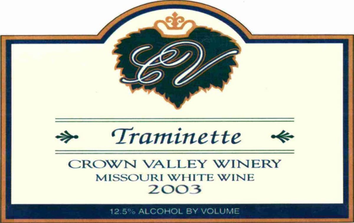 Crown Valley Winery Traminette 2003 Front Label