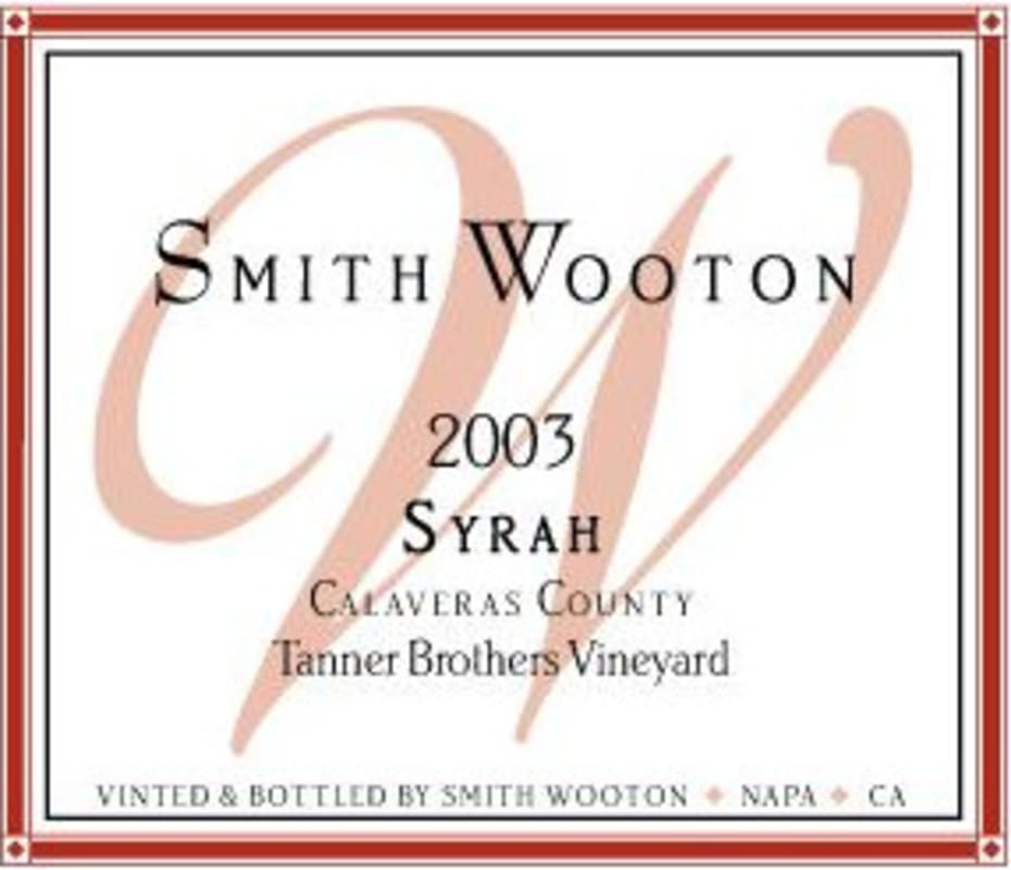 Croze Smith Wooton Tanner Vineyard Syrah 2003 Front Label