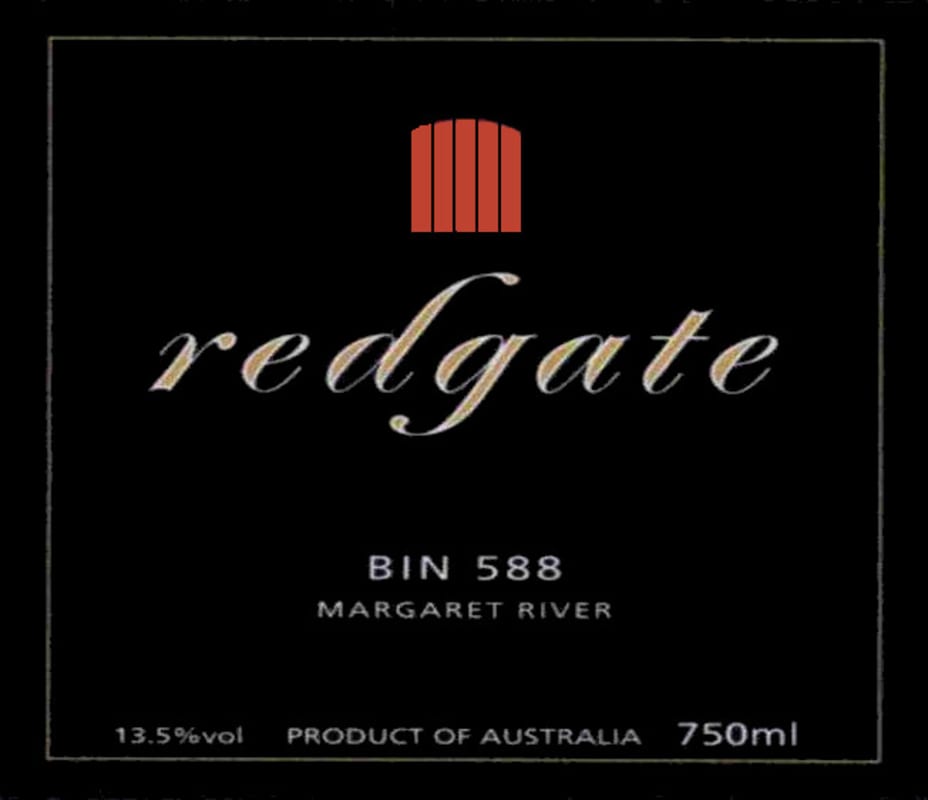 Redgate Wines Bin 588 Cabernet Shiraz 2008 Front Label