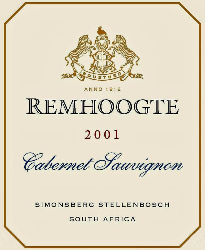 Remhoogte Cabernet Sauvignon 2001 Front Label