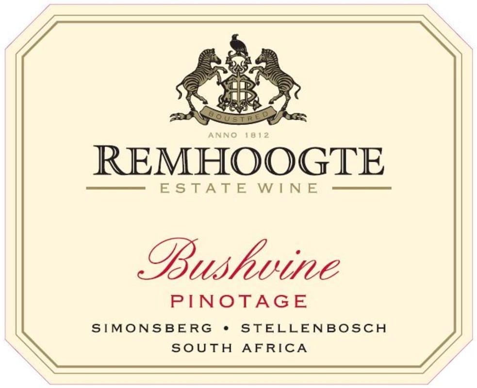 Remhoogte Bushvine Pinotage 2012 Front Label