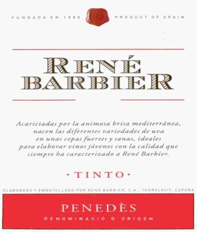 Rene Barbier Tinto 2003 Front Label