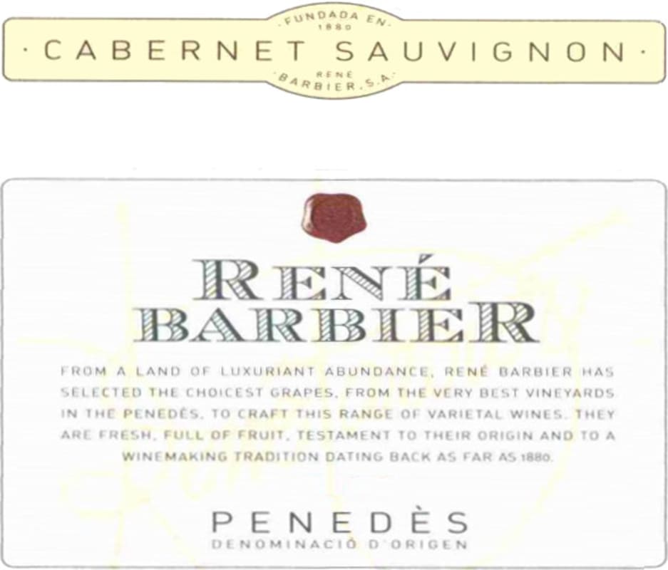 Rene Barbier Cabernet Sauvignon 2010 Front Label