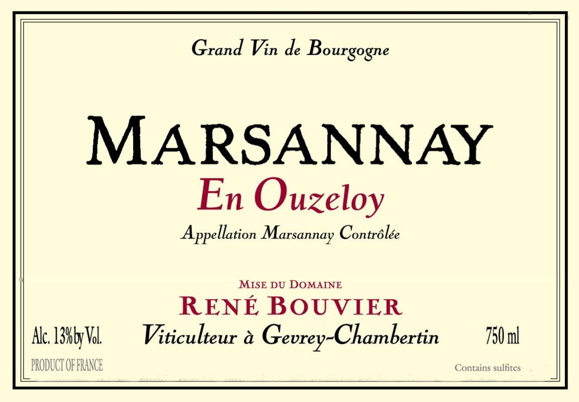 Rene Bouvier Marsannay En Ouzeloy 2008 Front Label