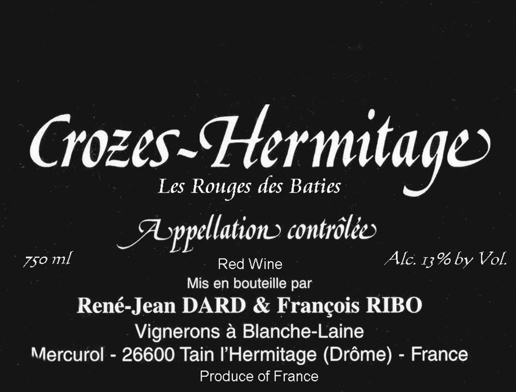 Dard et Ribo Crozes-Hermitage 2014 Front Label