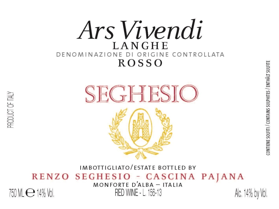 Jean-Francois Gadeau Langhe Ars Vivendi Rosso 2011 Front Label