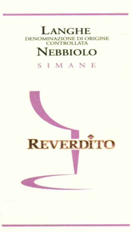Reverdito Langhe Simane Nebbiolo 2013 Front Label