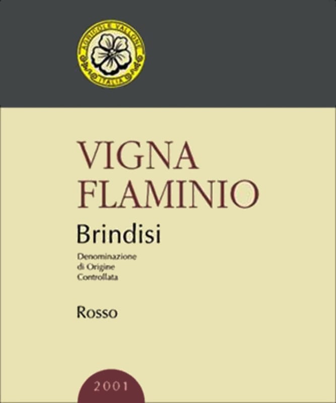 Agricole Vallone Vigna Flaminio Riserva 2001 Front Label