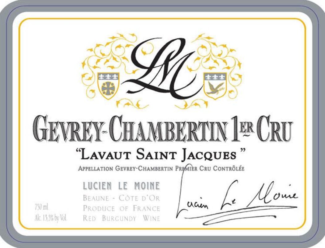 Lucien Le Moine Gevrey-Chambertin Lavaut Saint Jacques Premier Cru 2007 Front Label