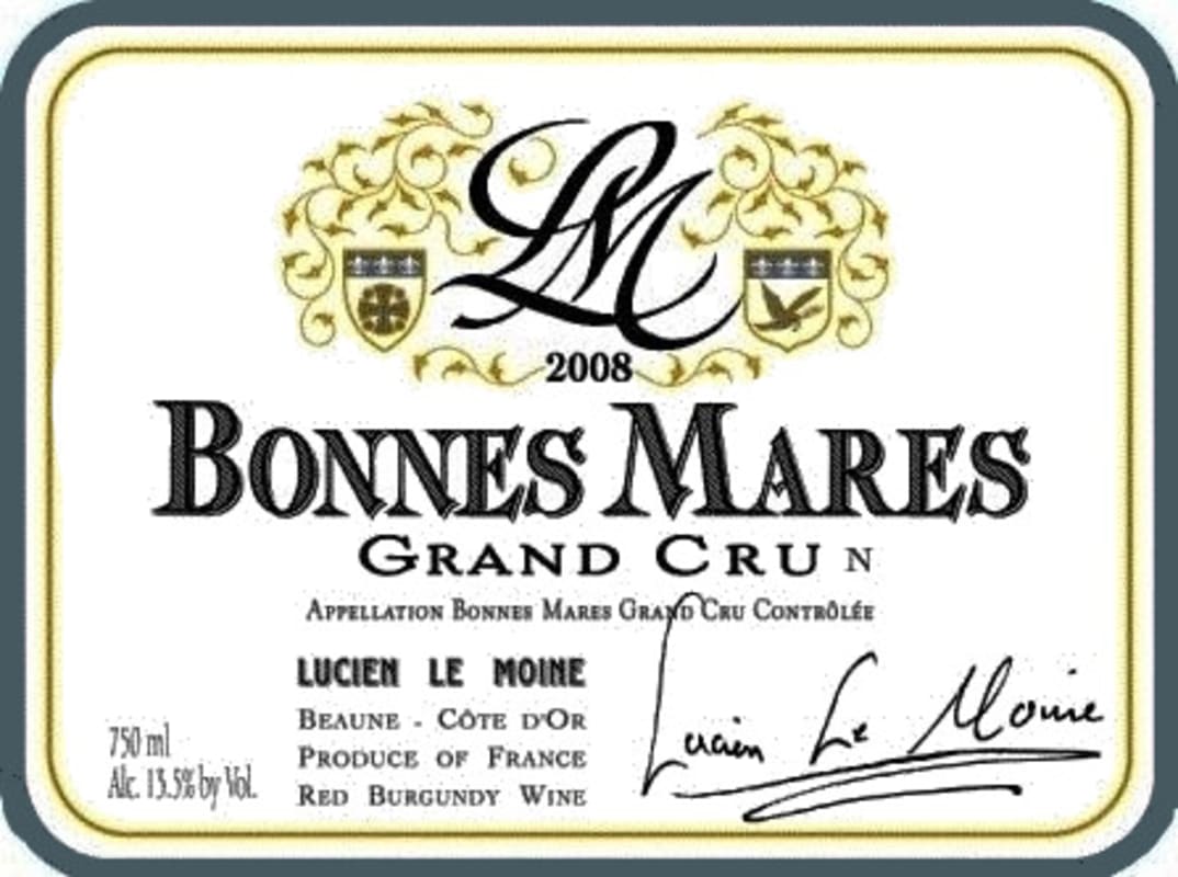 Lucien Le Moine Bonnes Mares 2008 Front Label